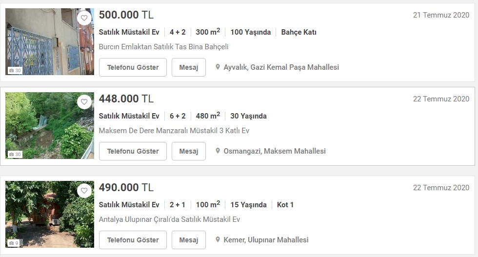 Bahçeli Müstakil Ev Almak İsteyenler Hangi Şehirde Kaç TL Ödeyerek Ev Alabilir? İl İl Fiyat Tablosu