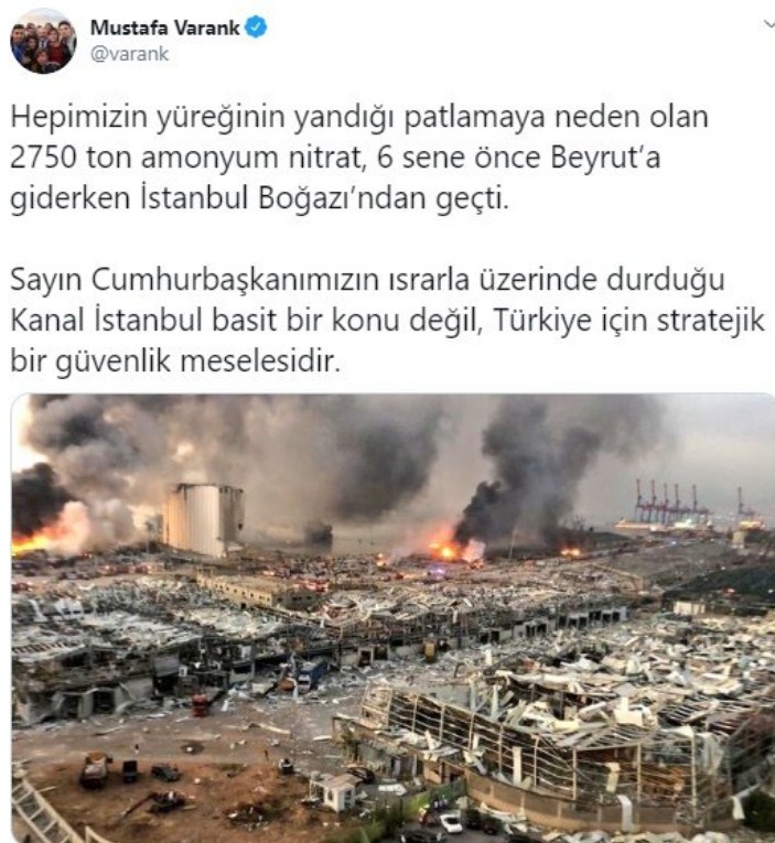 Beyrut Limanı Patlaması Sonrası Kanal İstanbul Projesinin Önemi Bir Kere Daha Tartışılmaya Başlandı!