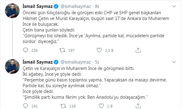 Muharrem İnce'den Yeni Açıklama İddiası: Parti Kurmuyorum