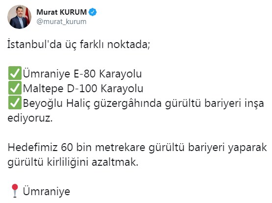 Çevre Bakanı Kurum Duyurdu: Gürültü Bariyeri ile Ses Kirliliği Sona Erecek!