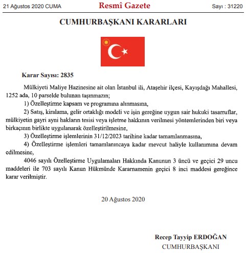 Yeni Özelleştirme Kararları Resmi Gazete İle Yayımlandı!