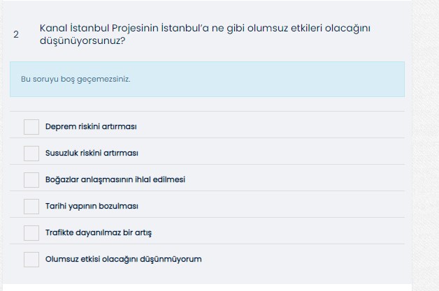 İBB'den Tartışmalara Neden Olan Kanal İstanbul Anketi! İşte Sorulan O Sorular