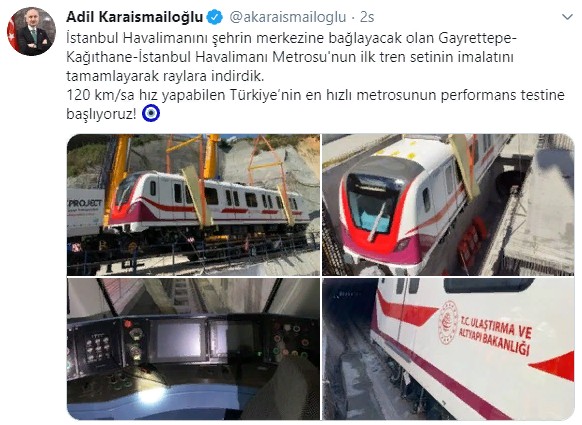 Ulaştırma Ve Altyapı Bakanı Adil Karaismailoğlu'ndan Gayrettepe - Kağıthane - İstanbul Havalimanı Metro Hattı İçin Önemli Açıklama