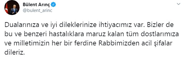 Bülent Arınç ve Eşinin Korana Virüs Testi Pozitif Çıktı!