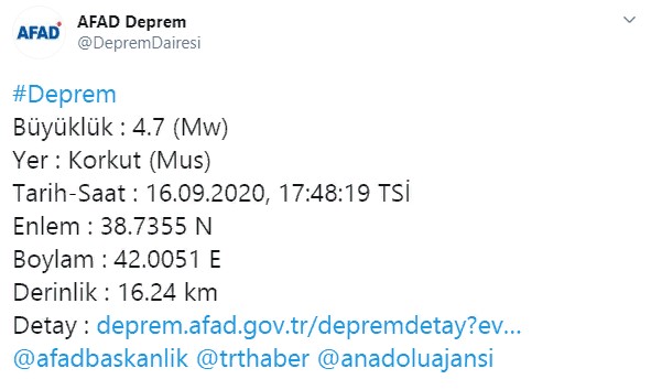 Muş'un Korkut İlçesi Depremle Sarsıldı! Bilim Adamlarından Deprem Yorumu!