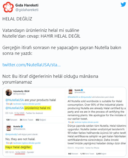 Çikolata Markası Nutella'dan Sosyal Medyada Resmi Hesaptan Skandal Yanıt: "Helal Değiliz!"