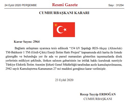 TEİAŞ Manisa, Van, Çanakkale, Adana ve Balıkesir İllerinde Acele Kamulaştırma Kararı Aldı!