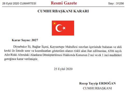 Diyarbakır Bağlar, Niğde Merkez ve Şanlıurfa Eyyübiye İlçeleri Kentsel Dönüşüm Kararı Resmi Gazete'de Yayımlandı!