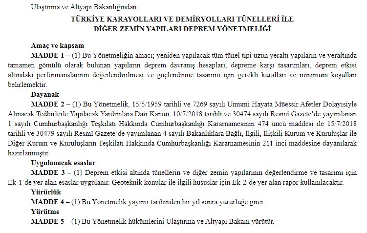 Ulaştırma Bakanlığına Bağlı Yapıların Yeni Deprem Kriterleri Belirlendi