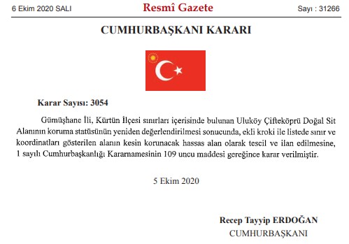 Cumhurbaşkanı Erdoğan İmzaladı: Bayburt, Gümüşhane, Bartın, Uşak, Yalova, Balıkesir ve Ankara İçin Kesin Korunacak Hassas Alan Kararı Çıktı!