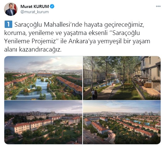 Bakan Kurum'dan Ankara Saraçoğlu Mahallesi Kentsel Dönüşüm Projesi Açıklaması Geldi!