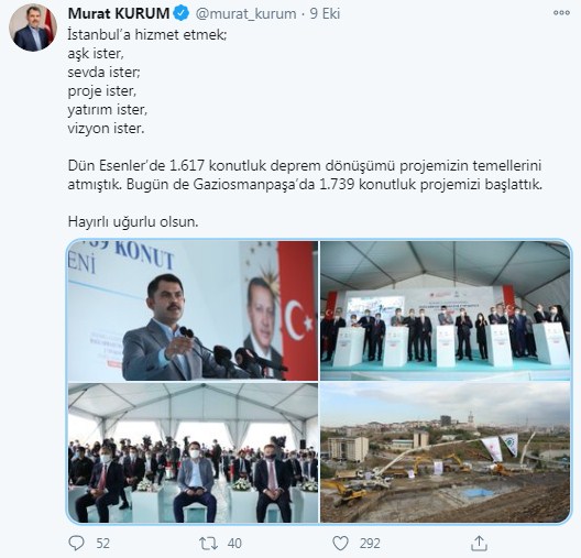 Çevre ve Şehircilik Bakanı Murat Kurum'dan İstanbullulara Millet Bahçesi ve Yeşil Alan Projeleri Müjdesi!