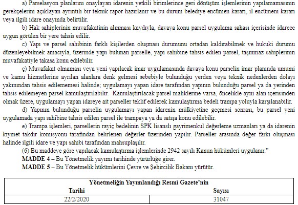 Arazi ve Arsa Düzenlemeleri Hakkında Yönetmelik Mevzuat Değişikliği Resmi Gazete İle Yayımlandı!