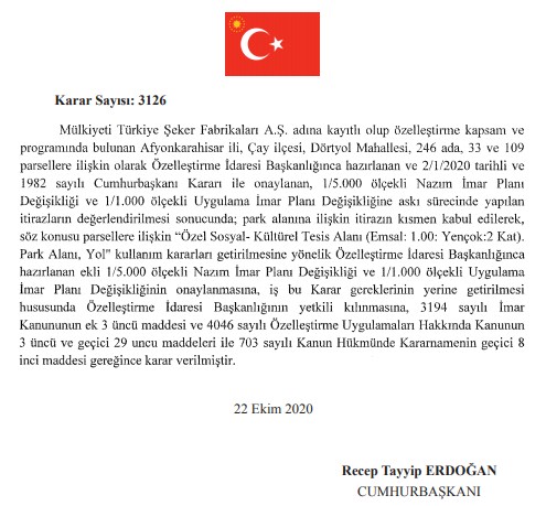 Özelleştirme Kararları Resmi Gazetede! Gebze Dilovası Doğalgaz Kombine Çevrim Santrali, Türkiye Şeker Fabrikaları, Ahiköy HES Özelleştirilecek