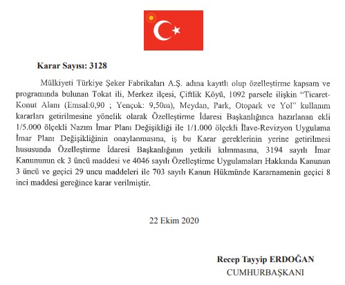 Özelleştirme Kararları Resmi Gazetede! Gebze Dilovası Doğalgaz Kombine Çevrim Santrali, Türkiye Şeker Fabrikaları, Ahiköy HES Özelleştirilecek