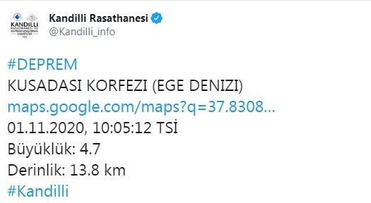 SON DAKİKA... Bir Şiddetli Deprem Daha! Aydın Muğla İzmir'de Hissedildi