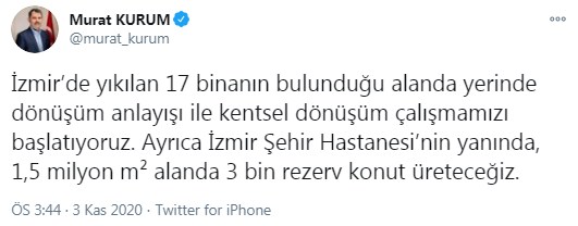 Çevre Bakanı Kurum Duyurdu: İzmir'de Tarihin En Büyük Kentsel Dönüşüm Projesi Başlıyor, 3 Bin Rezerv Konut Üretilecek!