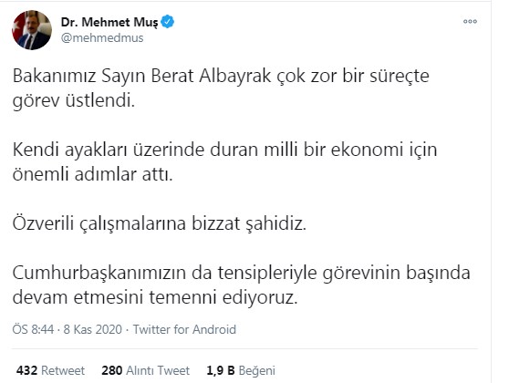 SON DAKİKA.. AK Parti'den Berat Albayrak'ın İstifasına İlişkin İlk Resmi Açıklama