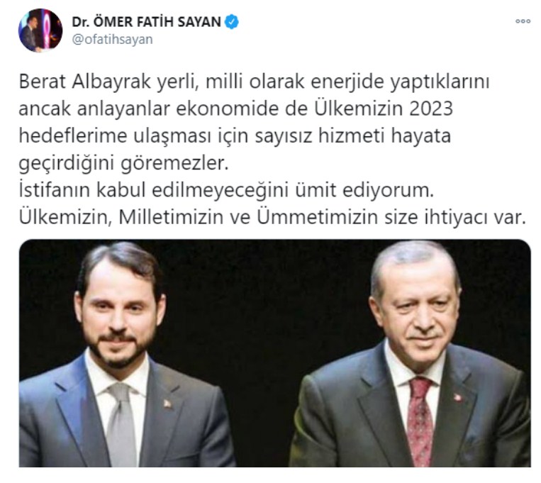 Son Dakika: Hazine ve Maliye Bakanı Berat Albayrak'ın İstifa Haberi Sonrası AK Parti'den İlk Yorum Geldi!