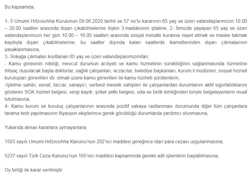 Son Dakika Kısıtlama Kararı: 5 İlde Koronavirüs Nedeniyle 65 Yaş Üstüne Sokağa Çıkma Yasağı Kısıtlaması Getirildi!