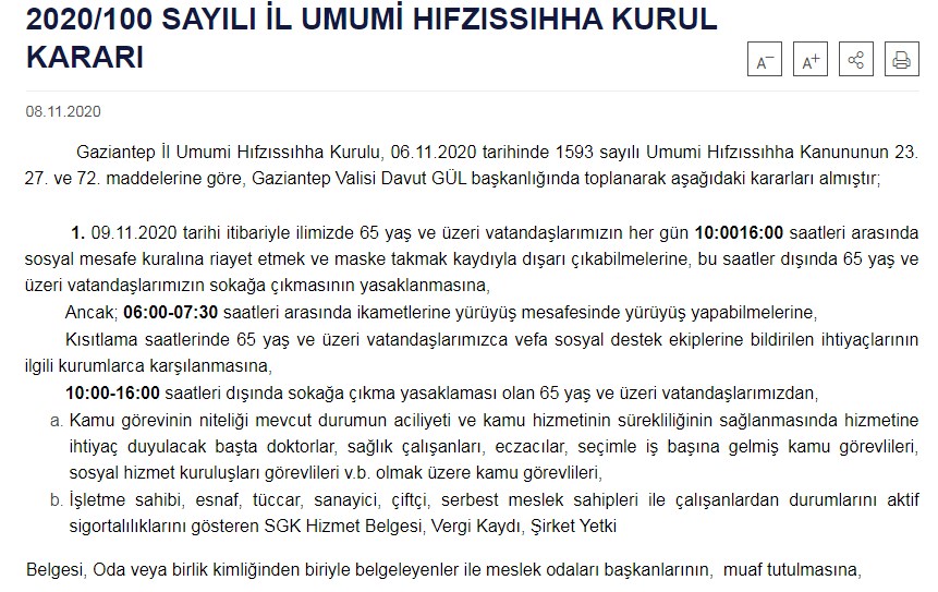 Son Dakika Kısıtlama Kararı: 5 İlde Koronavirüs Nedeniyle 65 Yaş Üstüne Sokağa Çıkma Yasağı Kısıtlaması Getirildi!