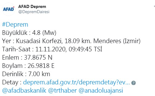 Ege Denizinde İzmirlileri Korkutan Yeni Deprem! İzmir'de Deprem Mi Oldu, Kaç Şiddetinde Oldu, AFAD ve Kandilli Açıklaması Ne?