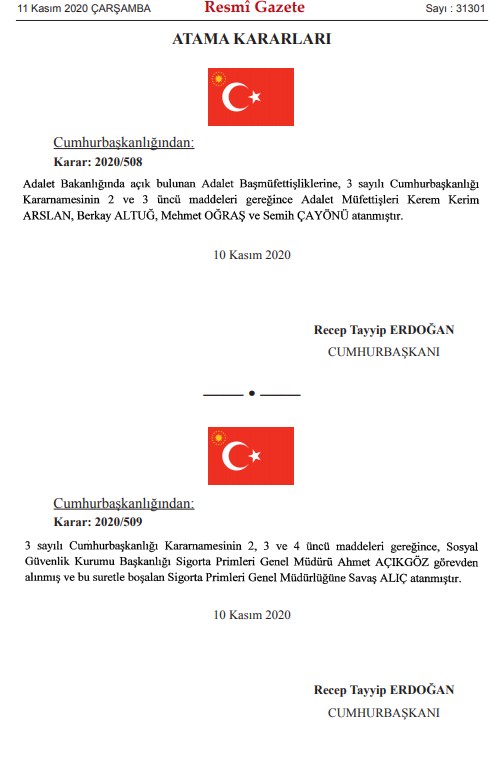 Cumhurbaşkanı Erdoğan'dan 7 Bakanlık İçin Yeni Atama Kararları! Cumhurbaşkanlığı Atama Kararnamesi Resmi Gazete'de Yayımlandı!