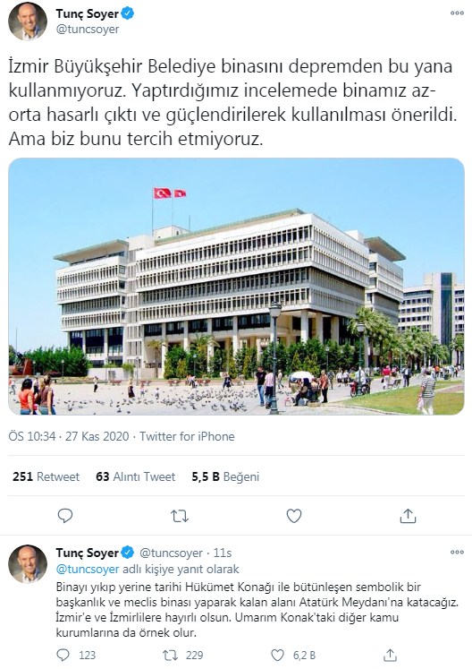 İzmir Büyükşehir Belediyesi Binası Hakkında Yıkım Kararı Çıktı!