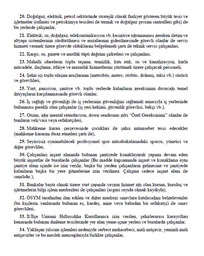 Son Dakika.. İçişleri Bakanlığı Genelgesi Yayımlandı! Sokağa Çıkma Yasağı, Fırın, Market Kararı, İşyerleri Çalışma Saatleri