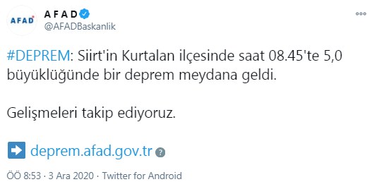 Son Dakika Deprem Haberi: Siirt'te Şiddetli Deprem Büyük Korku ve Panik Yarattı! Diyarbakır ve Şanlıurfa Sallandı