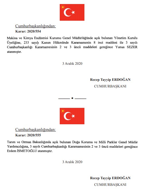 Cumhurbaşkanlığı Atama Kararnamesi Resmi Gazete'de Yayımlandı: Cumhurbaşkanı Erdoğan'dan 4 Bakanlık İçin Yeni Atama Kararları!