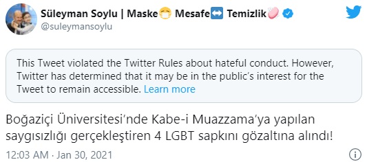 Twitter, İçişleri Bakanı Süleyman Soylu'nun İki Mesajını Kısıtladı! O Mesajlarda Ne Yazılmıştı?