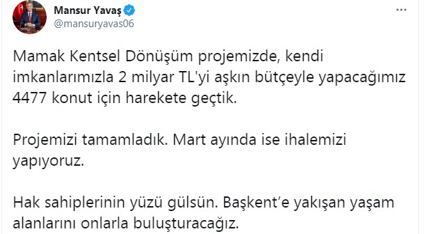 Mansur Yavaş'tan Ankaralılara Kentsel Dönüşüm Müjdesi! İlk Adım Atıldı