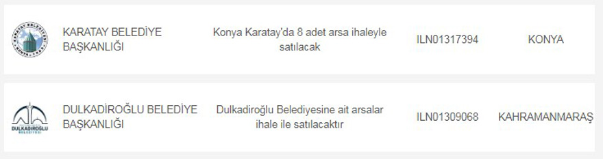 Parası Olup Arsa Alacaklara Belediyelerden Satılık İlanları