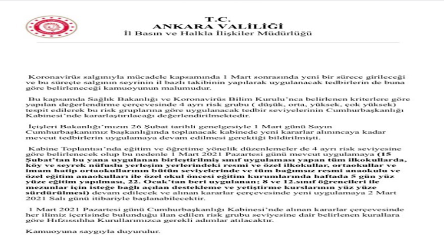 Ankara ve İstanbul'da Son Dakika Yüz Yüze Eğitim Kararları Açıklandı! Okullar Açılacak Mı?