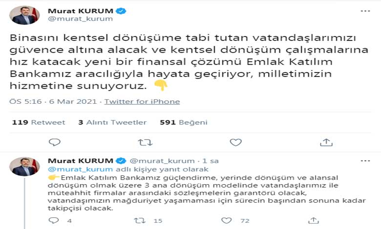 Bakan Murat Kurum Müjdeyi Verdi: Emlak Katılım Bankası Kentsel Dönüşümde Garantör Olacak, İndirimli Konut Kredisi Verecek!