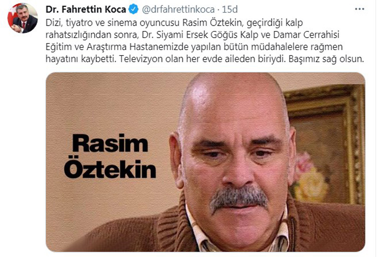 SON DAKİKA! Sevilen Oyuncu Rasim Öztekin Hayatını Kaybetti