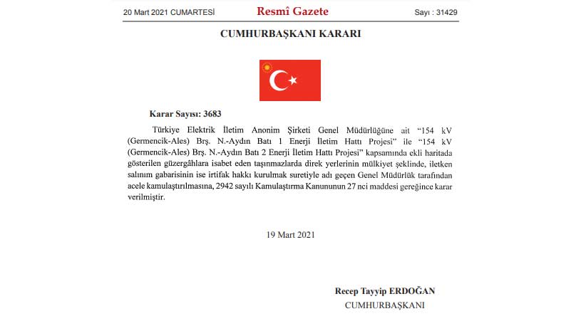 Enerji Projeleri İçin 8 İlde Acele Kamulaştırma Kararları Resmi Gazete İle Yayımlandı!