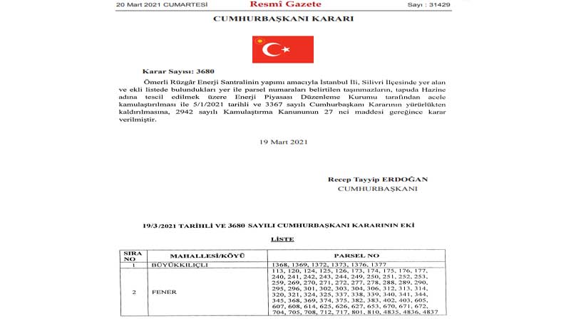 Enerji Projeleri İçin 8 İlde Acele Kamulaştırma Kararları Resmi Gazete İle Yayımlandı!