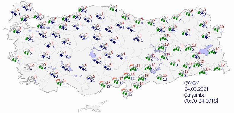 Kar Yağışlarının Esir Alacağı İller Açıklandı! Bugün Hava Nasıl Olacak, İl İl Haritalı Hava Durumu!