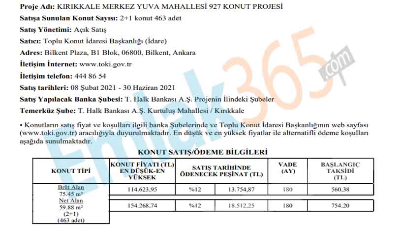 TOKİ'den 7 İlde 13 Bin TL Peşinat, 380 Lira Taksitle 904 Adet Çekilişsiz, Kurasız Konut Satış İlanı Yayımlandı!