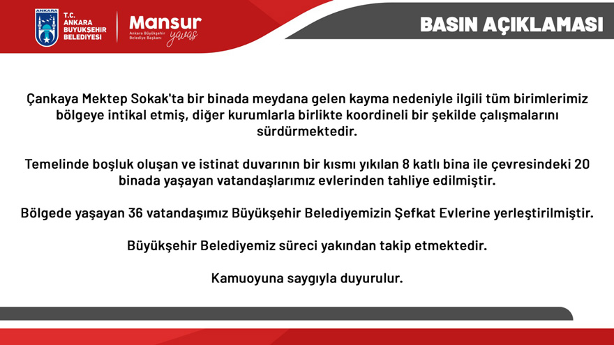 Son Dakika Ankara Çankaya'da Bina Çöktü! Mansur Yavaş'tan İlk Açıklama