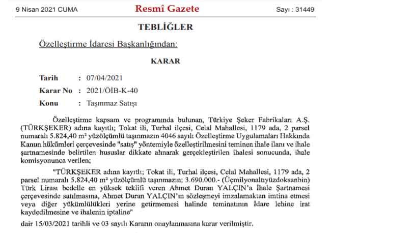 Yeni Özelleştirme Kararları Resmi Gazete'de!