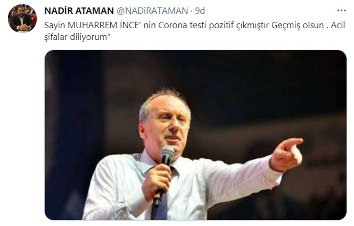 Muharrem İnce'nin Koronavirüse Yakalandığı Açıklandı!