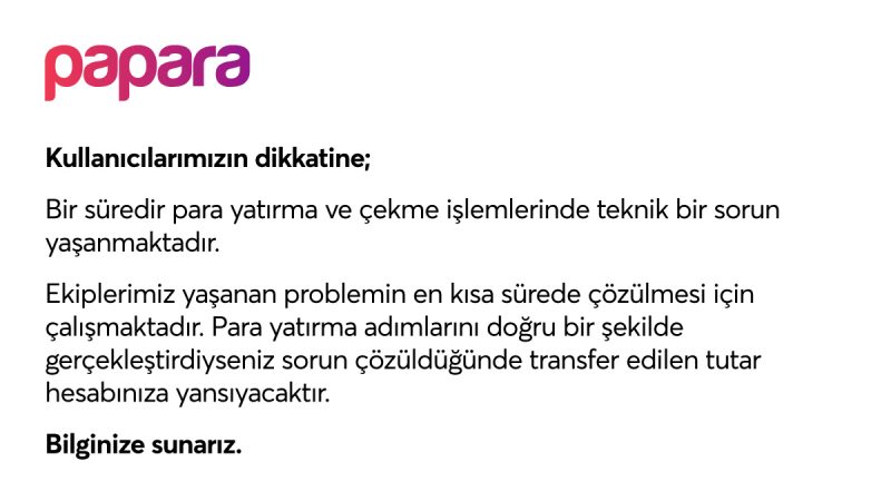 Papara Çöktü Mü, Neden İşlem Yapılamıyor? Papara Ne Zaman Düzelecek, Açıklama Yapıldı Mı?