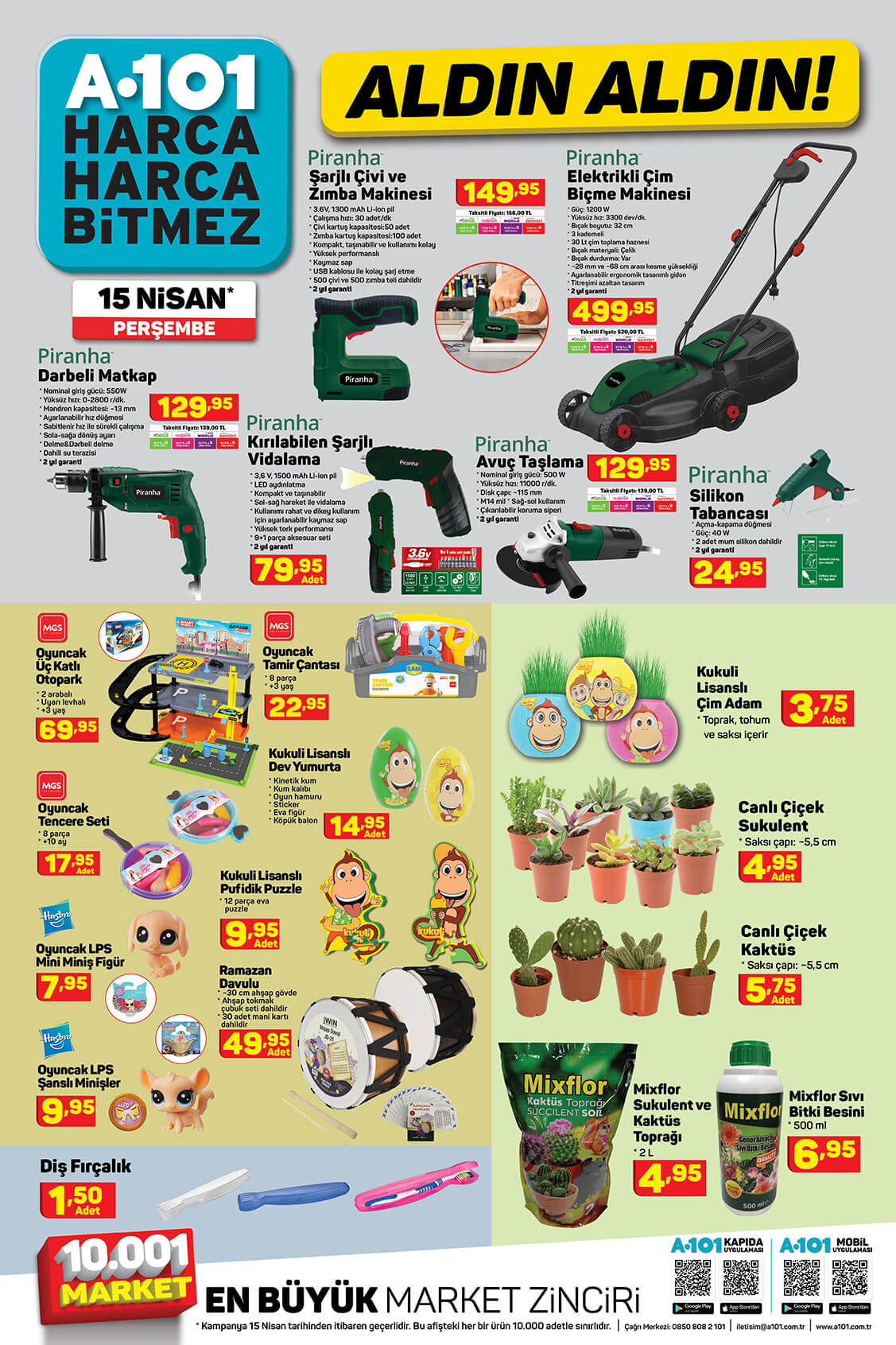 15 Nisan Perşembe A101 Aldın Aldın İndirimleri! Elektronikten Gıdaya Yüzlerce Üründe Sürpriz Fiyatlar!