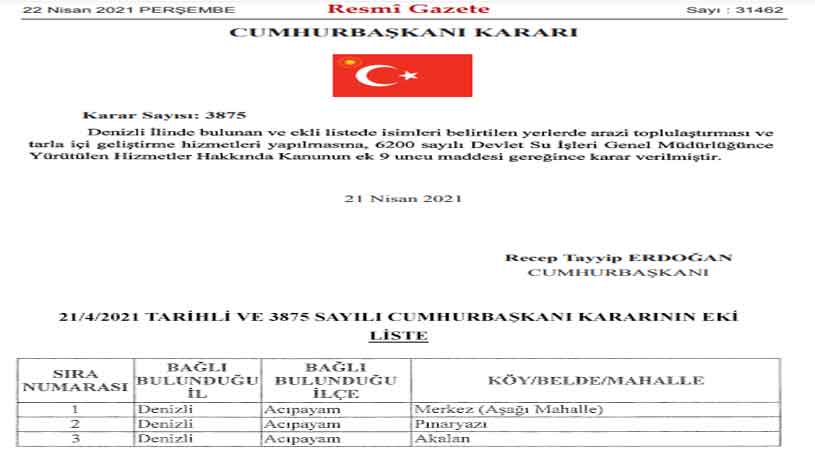 Cumhurbaşkanı İmzaladı, 4 İlde DSİ Kararları Yürürlüğe Girdi! İşte Arazi Toplulaştırması Yapılan Yerler