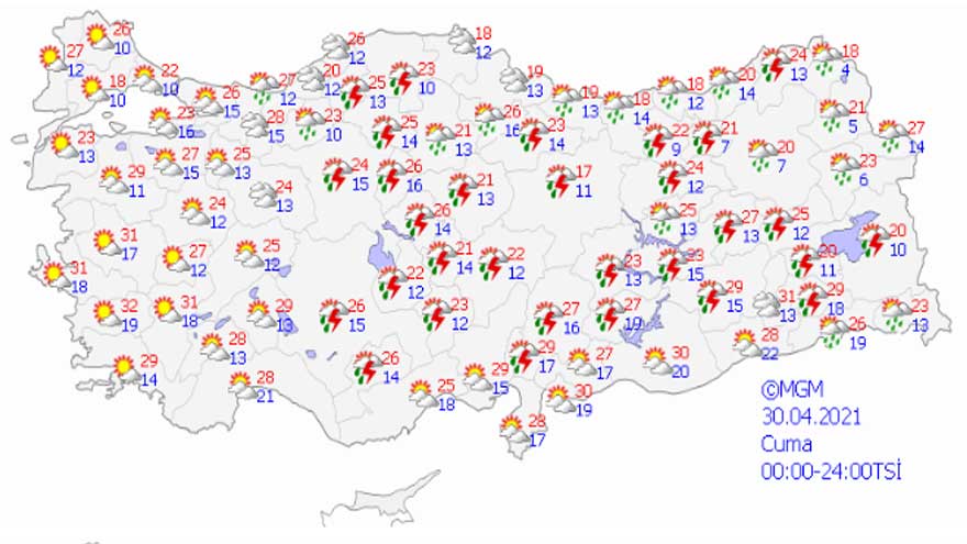 Meteoroloji Tarih ve Saat Vererek İl İl Uyardı: Gök Gürültülü Sağanak Yağış ve Yağmur Beklenen İller!