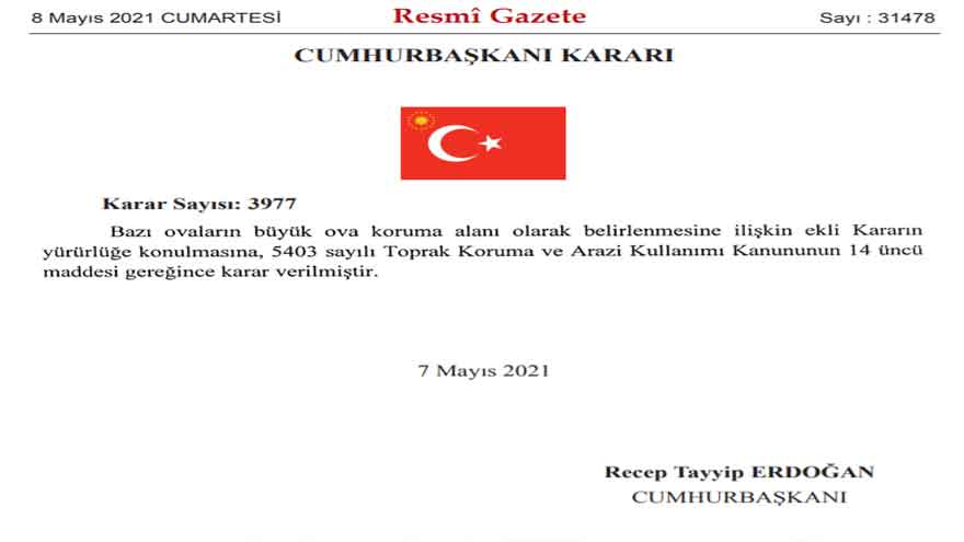 Büyük Ova Koruma Alanı Resmi Gazete İle Yayımlandı, 61 Ova Korumaya Alındı!