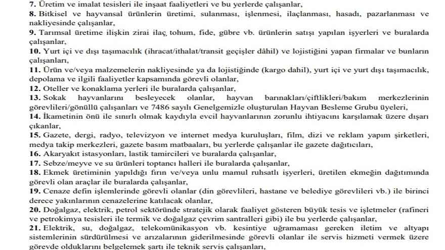 Haziran Ayı Normalleşme Genelgesi Yayımlandı, Sokağa Çıkma Kısıtlamasından Muaf Olacaklar Listesi Açıklandı!